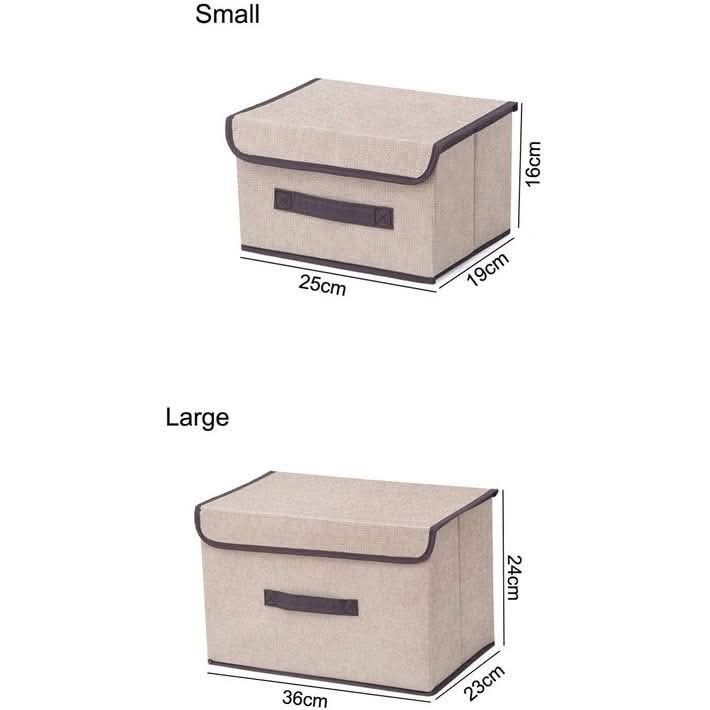 Linen Fabric Foldable Storage Bin Set Collapsible Storage Box (Category: Storage Boxes & Baskets) located in Malabon City. Submitted by haze1496 (Listing ID 1466782587, Image 2). Description: .