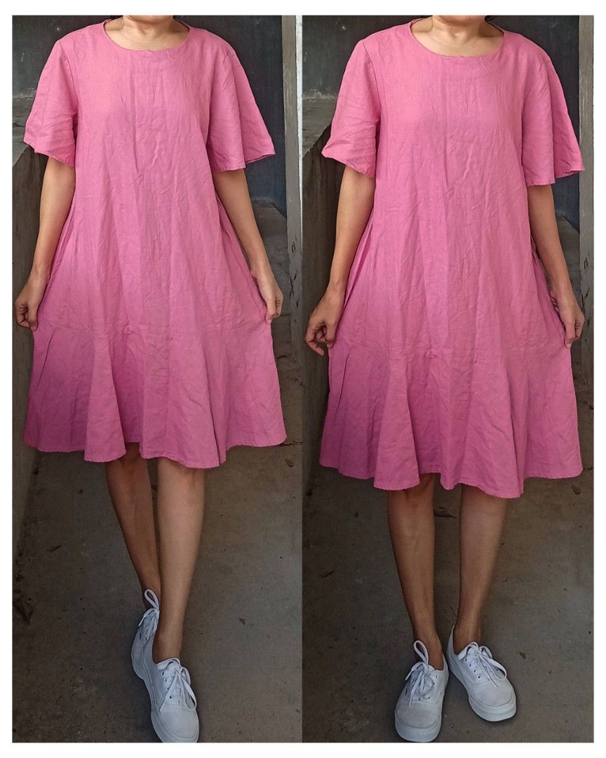 Linen hem summer dress (Category: Dresses) located in Davao. Submitted by kannikasok1987 (Listing ID 1466903783, Image 1). Description: Bust 38 Waist 42 L 36.5 mall quality.
