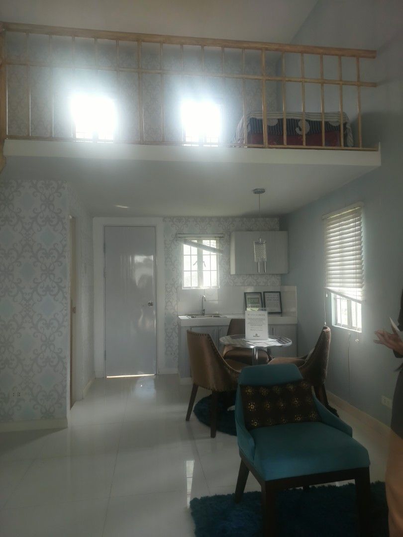 Loft style tiny house interior unit with small kitchen (Category: Bathroom & Kitchen Fixtures) located in Las Pinas. Submitted by michtradingandventures (Listing ID 1466845562, Image 1). Description: Rent to Own Trece Martires Cavite Loft type House and Lot Lot Area: 40sqm FA 32sqm TCP: 1.8M subject to change without prior notice .