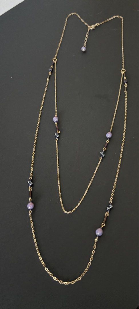 Long Double Strand Purple Beaded Necklace (Category: Necklaces) located in Quezon City. Submitted by wagwagan_ukay_blues (Listing ID 1466856770, Image 2). Description: From Japan In good condition Fashion Only 32” length.