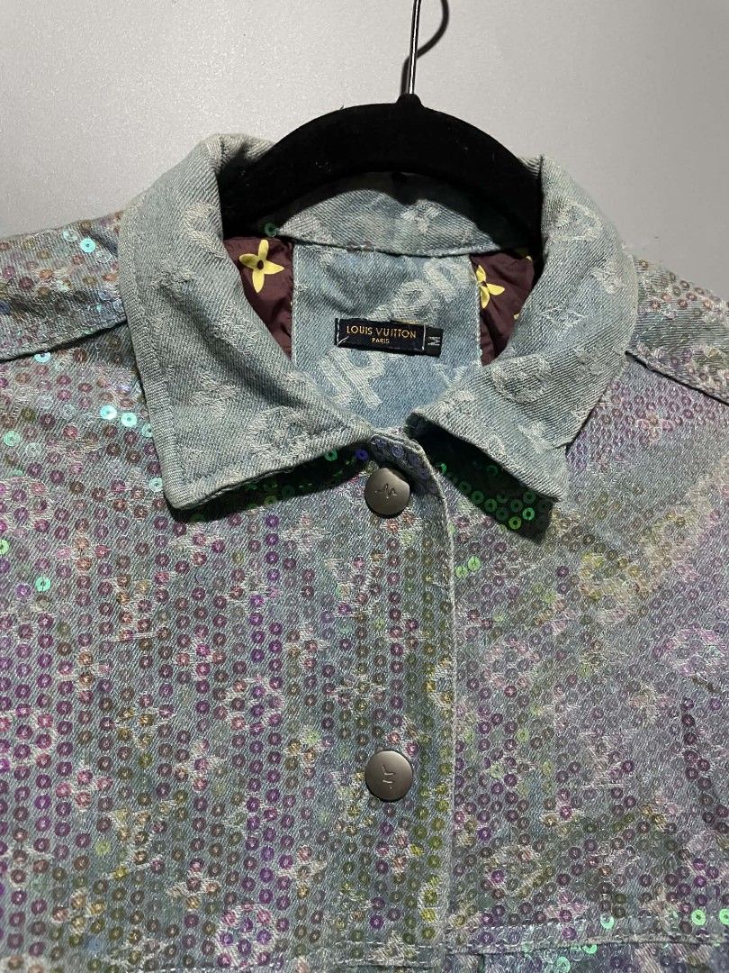 Louis Vuitton x Supreme Rhinestone Denim Jacket (Category: Coats, Jackets and Outerwear) located in Cavite. Submitted by imgnr0 (Listing ID 1466846462, Image 2). Description: good condition check details dimes: 22x22 .