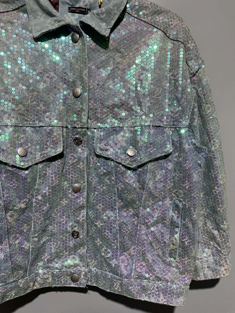 Louis Vuitton x Supreme Rhinestone Denim Jacket (Category: Coats, Jackets and Outerwear) located in Cavite. Submitted by imgnr0 (Listing ID 1466846462, Image 3). Description: good condition check details dimes: 22x22 .