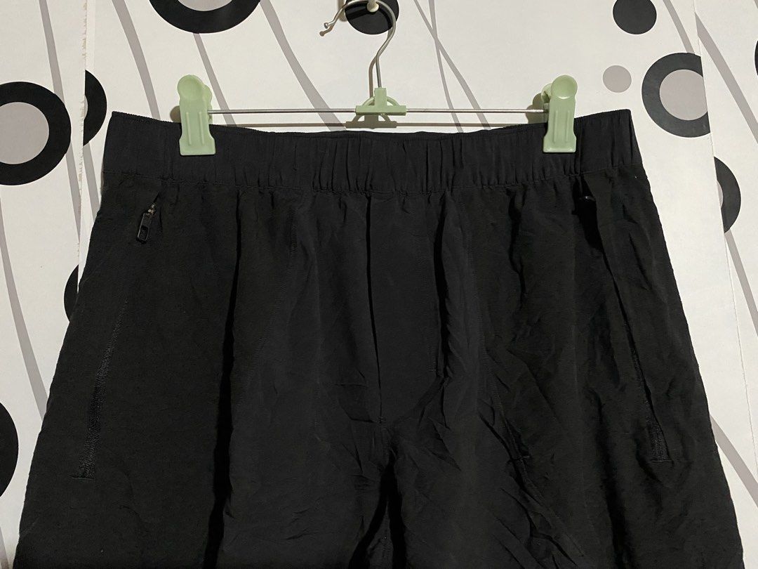Lululemon athletic shorts (Category: Shorts) located in Cebu City. Submitted by patspickph (Listing ID 1466828411, Image 3). Description: This is a Lululemon athletic shorts for training/running short featuring an elastic waistband with an internal drawcord, side pockets, and the signature Lululemon logo detail near the hem. Size Medium on tag Free size waistline and length is 16inches. Good Condition👍.