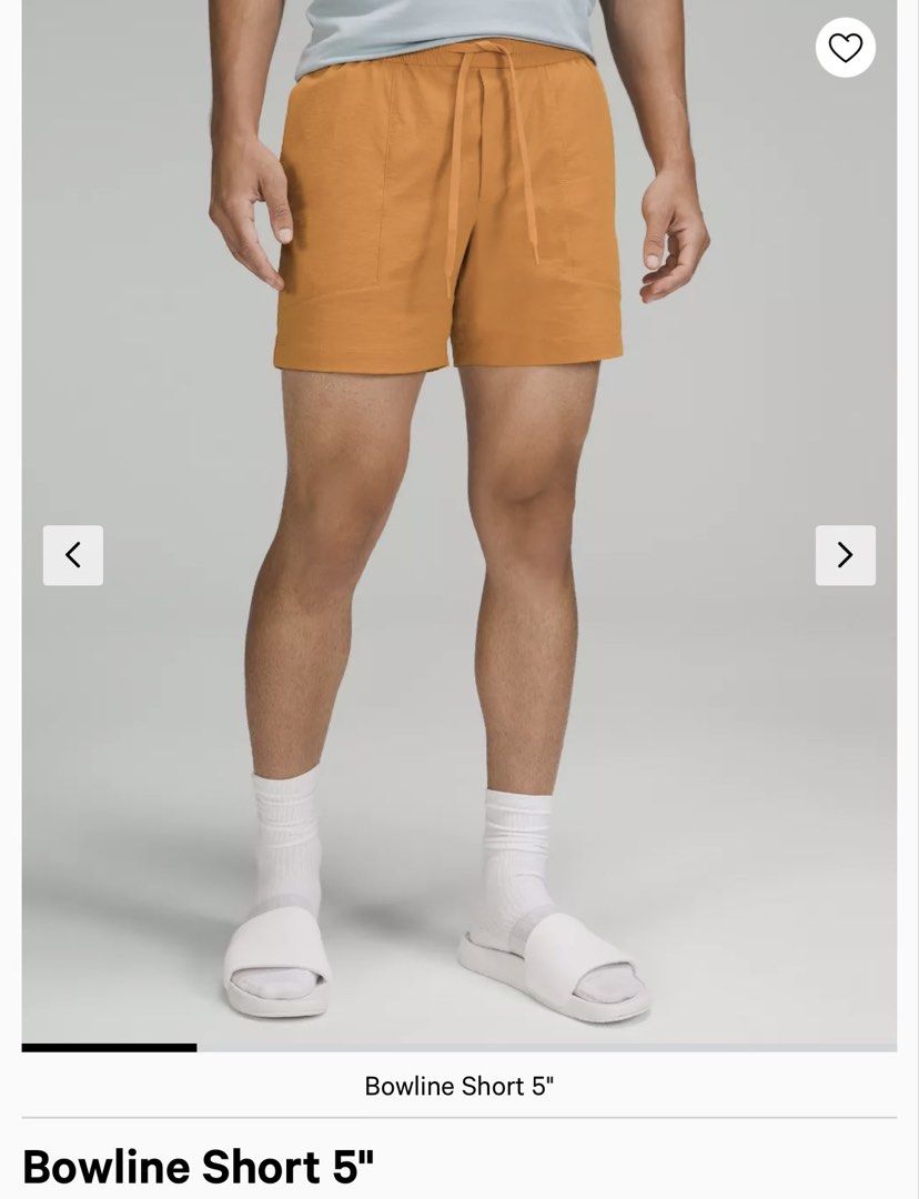 Lululemon Bowline Short 5” (Category: Shorts) located in Cebu City. Submitted by mark24anth29233 (Listing ID 1466968267, Image 1). Description: Authentic Size: Large W30-34 L16 Very good condition Issue: may pinhole see last pic not visible pag sinuot.