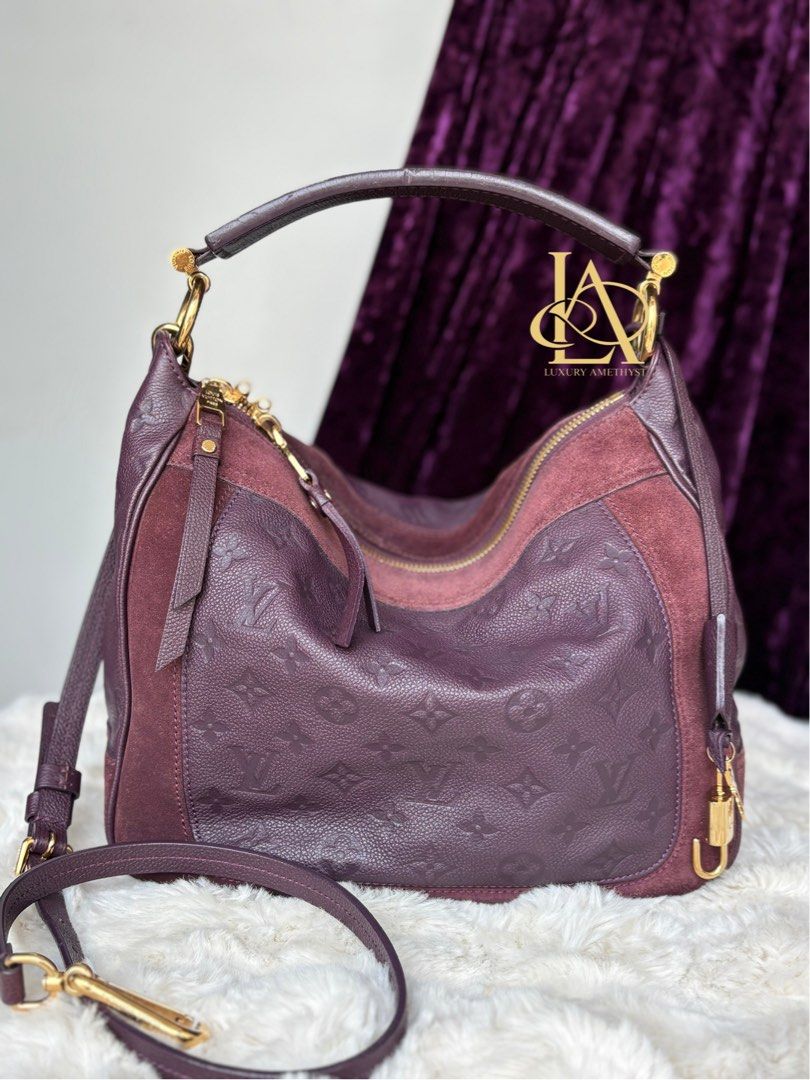 Lv Aube impriente mono (Category: Luxury Bags & Wallets) located in Quezon City. Submitted by luxuryamethystph (Listing ID 1466876508, Image 1). Description: Lv impriente twoway purple dustbag micro with strap lockset strap crack sign of used rank A .