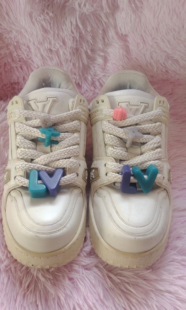 LV trainer maxi low white (Category: Sneakers) located in Balayan. Submitted by pinkyshawt (Listing ID 1466777749, Image 2). Description: Need wash See every picture Coded Batangas location Shipping J&T or lalamove +sf.
