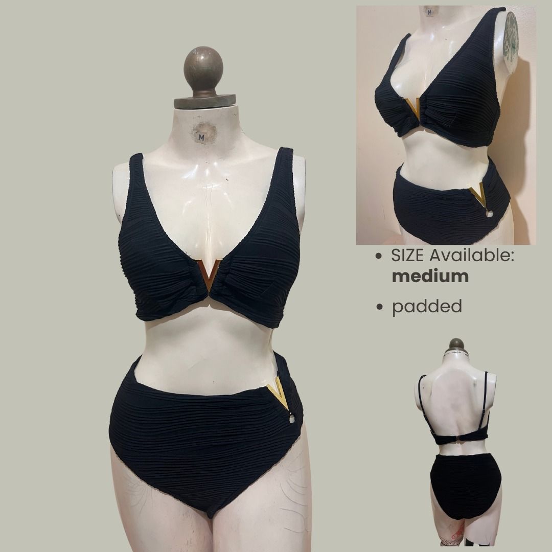 M black ribbed v wired swimsuit bikini (Category: Bikinis & Swimsuits) located in Bacoor. Submitted by hijasph (Listing ID 1466884609, Image 1). Description: BRAND NEW Available: medium Payment: ✅ g.cash/ b.ank Transfer DELIVERY/SHIPPING: ✅ J&T.