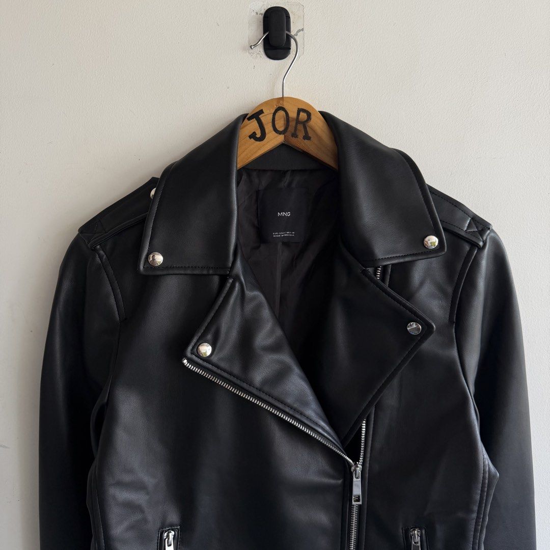 Mango Liz Faux Leather Biker Jacket (Category: Coats, Jackets and Outerwear) located in San Fernando. Submitted by jorjorr (Listing ID 1466775215, Image 2). Description: Mango Liz Faux Leather Biker Jacket Medium on tag Womens 18 width 23 length Excellent condition No issue P1,499.
