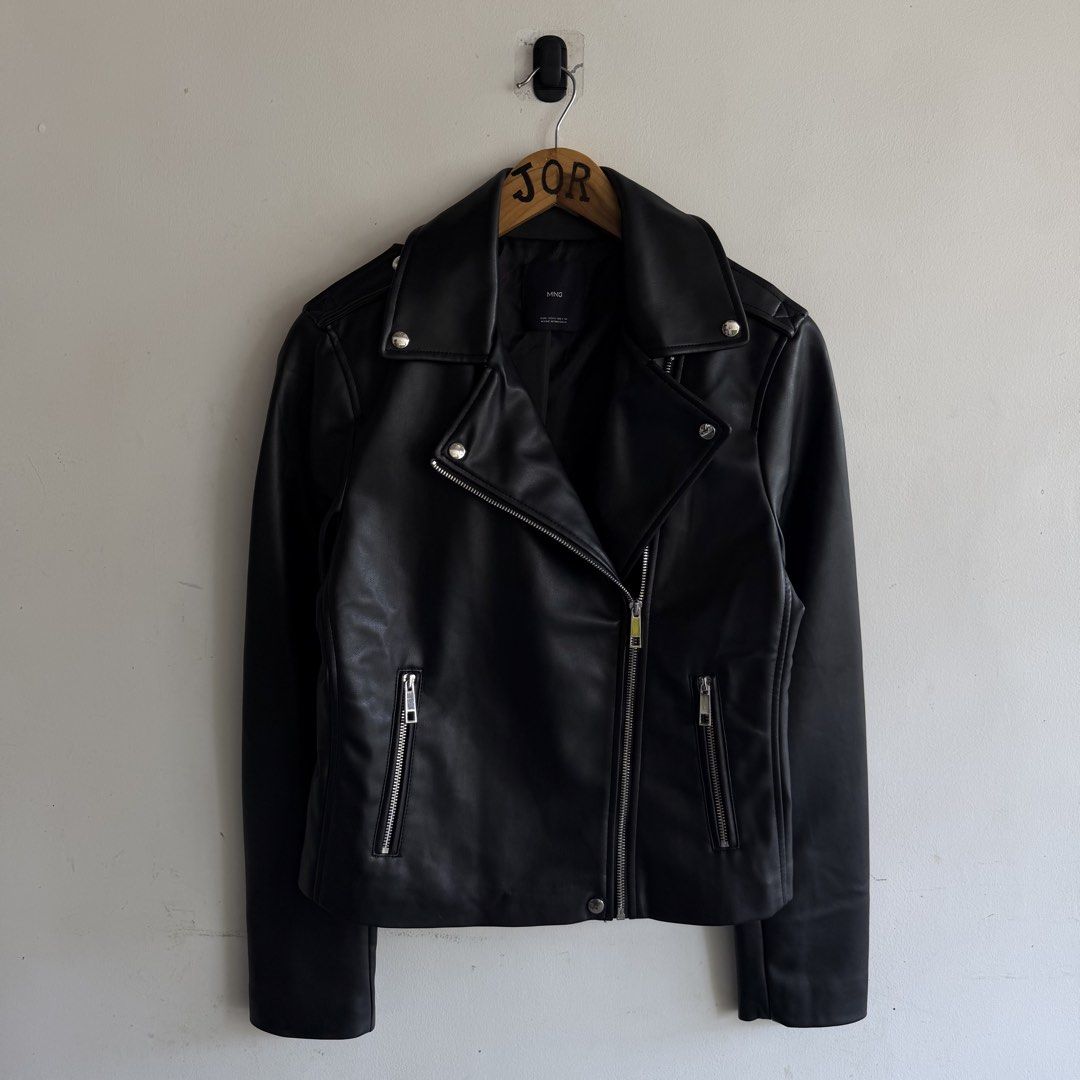 Mango Liz Faux Leather Biker Jacket (Category: Coats, Jackets and Outerwear) located in San Fernando. Submitted by jorjorr (Listing ID 1466775215, Image 1). Description: Mango Liz Faux Leather Biker Jacket Medium on tag Womens 18 width 23 length Excellent condition No issue P1,499.