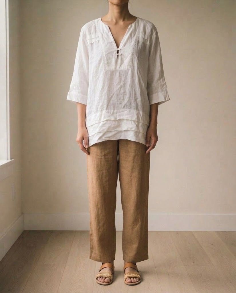 MANGO WHITE LINEN BLOUSE (Category: Blouses) located in Marikina City. Submitted by minimalistmanila (Listing ID 1466887534, Image 1). Description: Mango linen blouse, fits M/L. Might require ironing as kept in storage. Order now! .