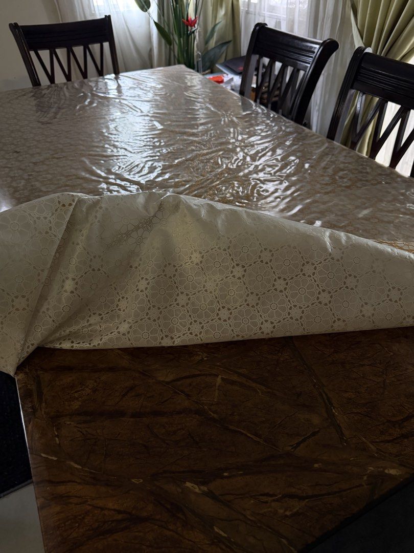 MARBLE DINING TABLE SET (Category: Tables & Sets) located in Kuala Lumpur. Submitted by qasluna (Listing ID 1466819721, Image 2). Description: ✨ FOR SALE — MARBLE DINING TABLE SET ✨ Selling a beautiful marble dining table with 6 matching cushioned chairs. • Genuine marble tabletop • 6 cushioned dining chairs • Marble has no cracks • Cushions are still in excellent condition, no tears • Elegant dark wood design 💰 Price: RM1,200 (nego) 📍 Self-col