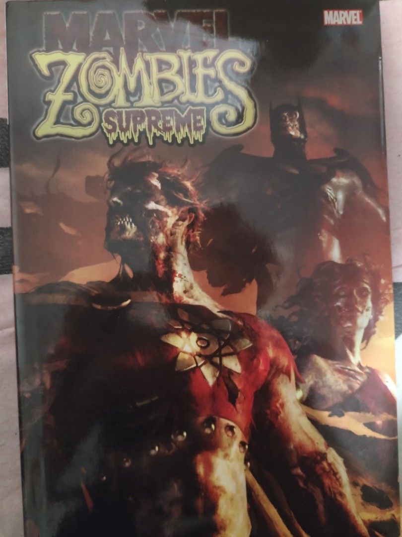 Marvel Zombies Supreme Graphic Novel Hardcover (Category: Comics & Manga) located in Manila. Submitted by athenache50065 (Listing ID 1466865896, Image 1). Description: - Title: Marvel Zombies Supreme - Format: Hardcover - Issue Collection: Issues 1 to 5 - Creators: Written by Frank Marraffino, Art by Fernando Blanco - Plot: Squadron Supreme heroes as undead flesh-eaters - Condition: Hardcover standard edition with barcode on back cover, perfect f
