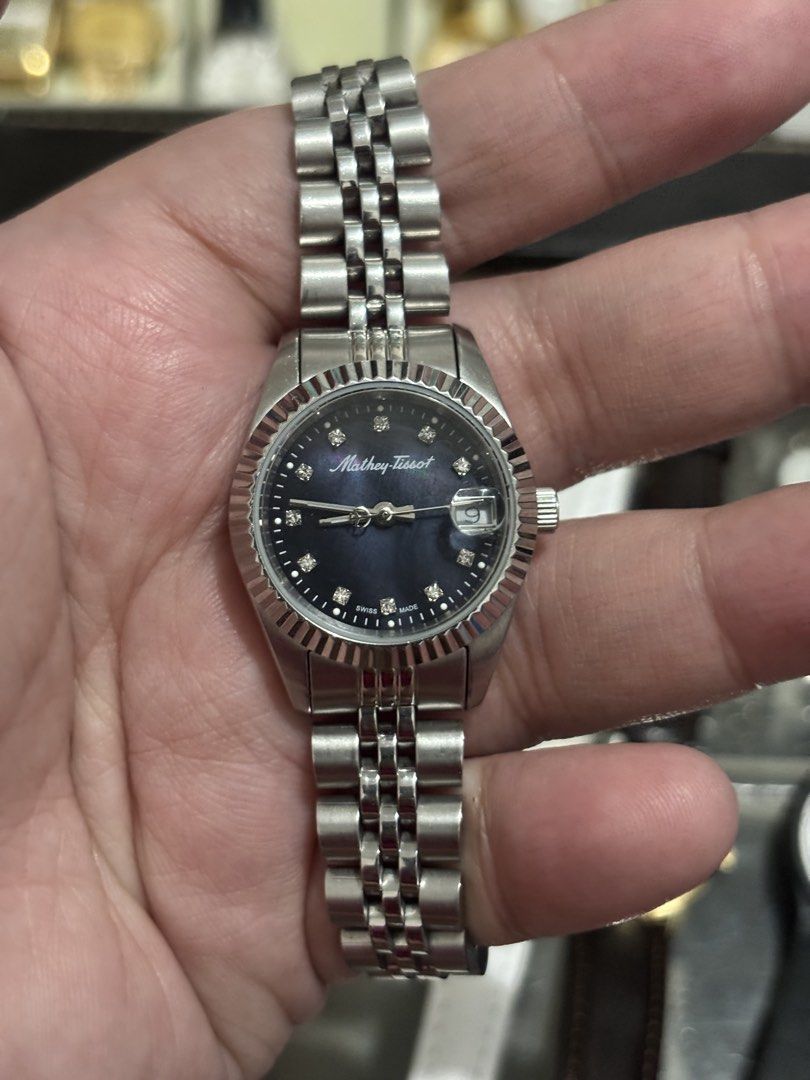 Mathey Tissot Ladies Watch (Category: Women's Watches) located in Manila. Submitted by timelesswatchbyclaaa2.0 (Listing ID 1466903607, Image 1). Description: 26mm Sign of use Hairline sa glass Up to 7 inch wrist size As is.