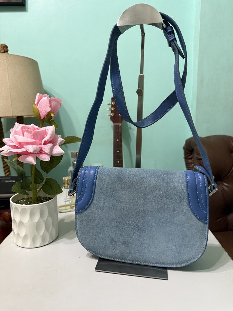 MCM Small Trisha Crossbody Bag (Category: Cross-body Bags) located in Davao. Submitted by bellbeldz (Listing ID 1466898589, Image 2). Description: -Suede material (slightly faded inside suede of the bag but not noticeable) -Authentic -Pretty in actual -In good condition.