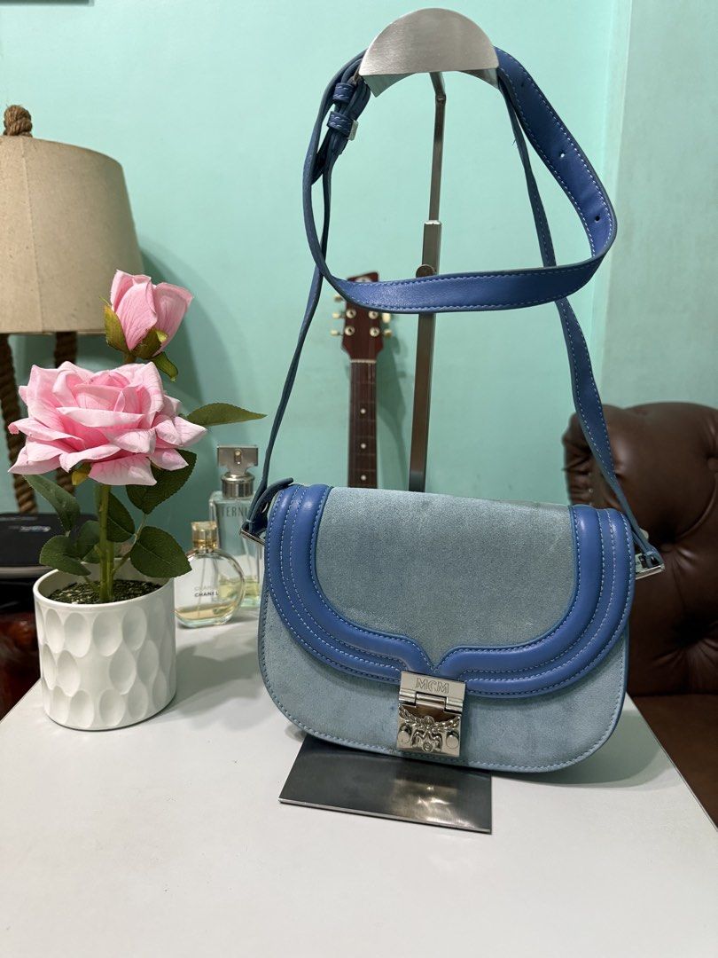 MCM Small Trisha Crossbody Bag (Category: Cross-body Bags) located in Davao. Submitted by bellbeldz (Listing ID 1466898589, Image 1). Description: -Suede material (slightly faded inside suede of the bag but not noticeable) -Authentic -Pretty in actual -In good condition.