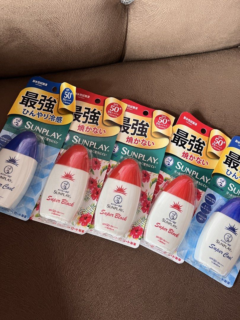 Mentholatum Sunplay Super Block & Super Cool SPF50+ Sunscreen (Category: Face Care) located in Manila. Submitted by faustinoke49769 (Listing ID 1466814320, Image 1). Description: - Mentholatum Sunplay Sunscreen Bundle (Super Block + Super Cool variants) - High SPF50+ PA++++ UV protection - Water-resistant formulas ideal for daily use and outdoor activities - Brand new and sealed in original packaging - Guaranteed authentic and ready to ship.