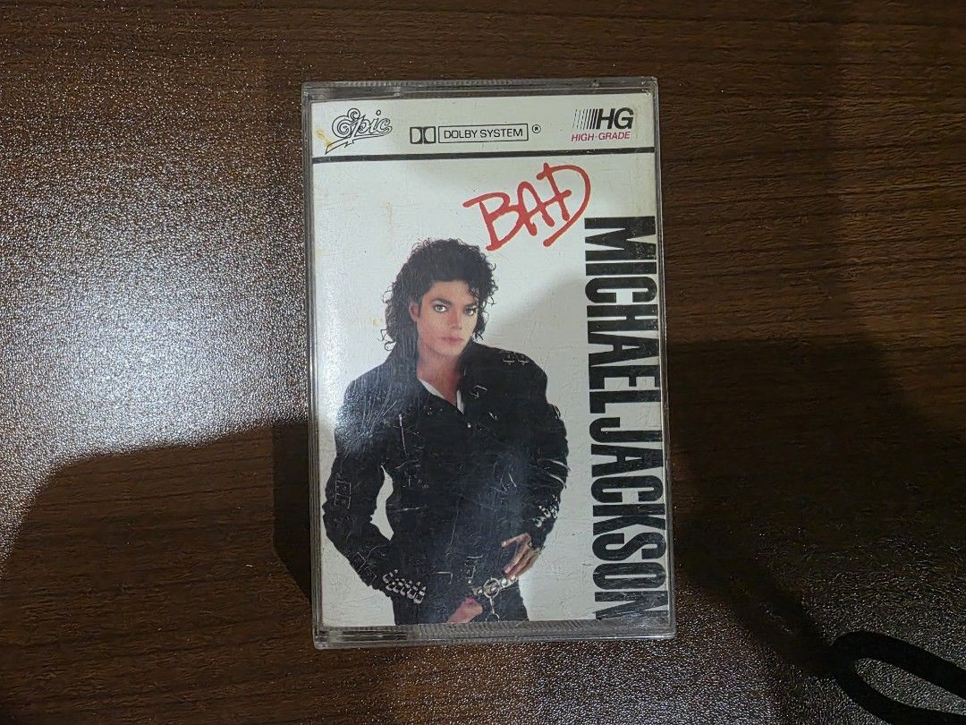 (ORIGINAL 1987) Michael Jackson - Bad (Cassette Tape) (Category: CDs & DVDs) located in Camalig. Submitted by kyoudayo (Listing ID 1466882230, Image 1). Description: - Artist & Title: Michael Jackson - Bad - Format: Cassette Tape - Label: Epic Records - Condition: Both sides working tested - Tracklist: Side A 1. Bad 2. The Way You Make Me Feel 3. Speed Demon 4. Liberian Girl 5. Just Good Friends Side B 6. Another Part of Me 7. Man in the Mirror 8