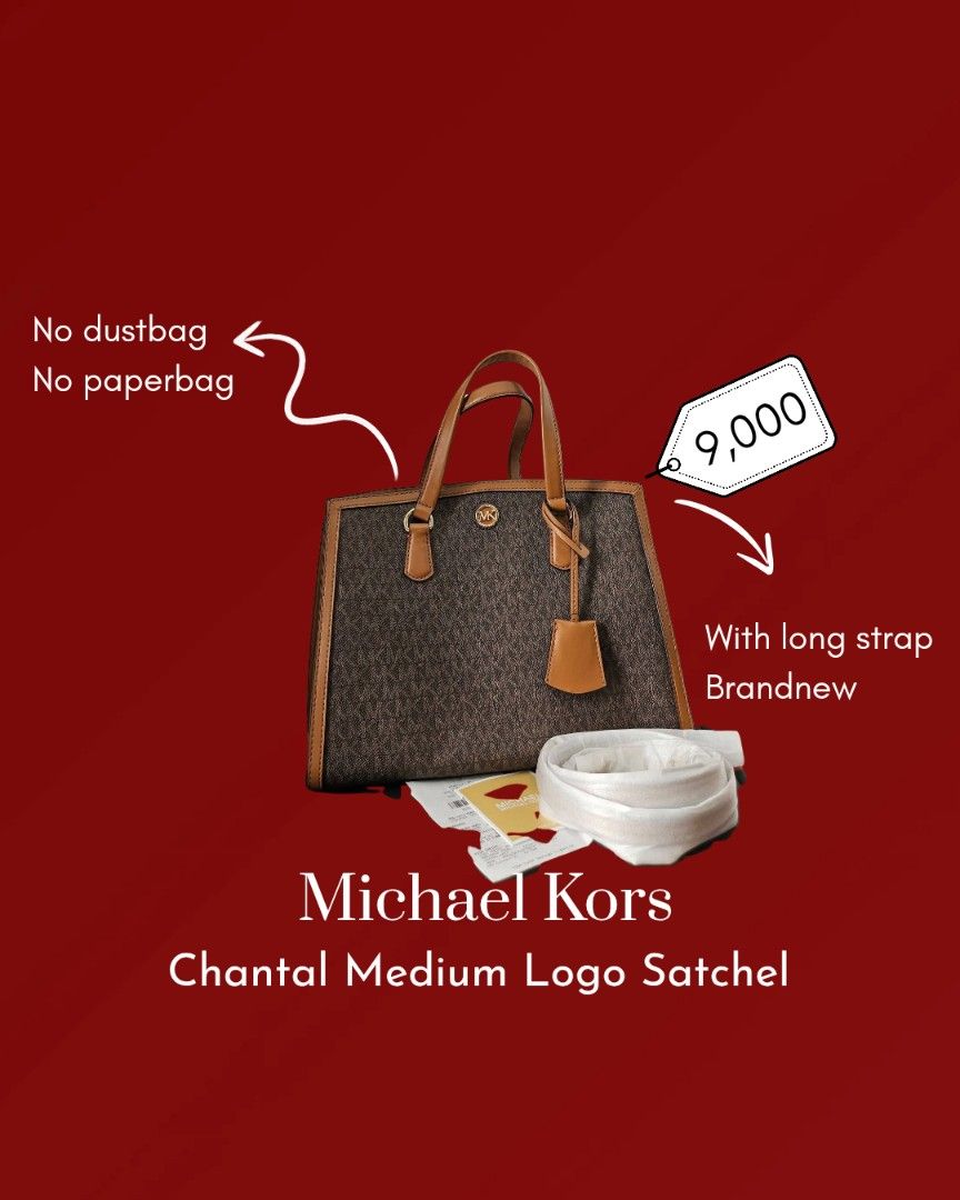 Michael Kors Chantal Medium Logo Satchel Brown (Category: Luxury Bags & Wallets) located in Quezon City. Submitted by angelafrancescarasos (Listing ID 1466921779, Image 1). Description: - Brand: Michael Kors - Style: Chantal Medium Logo Satchel - Color: Brown - Inclusion: Long strap and original receipt included - Note: Dustbag and paperbag are NOT included.