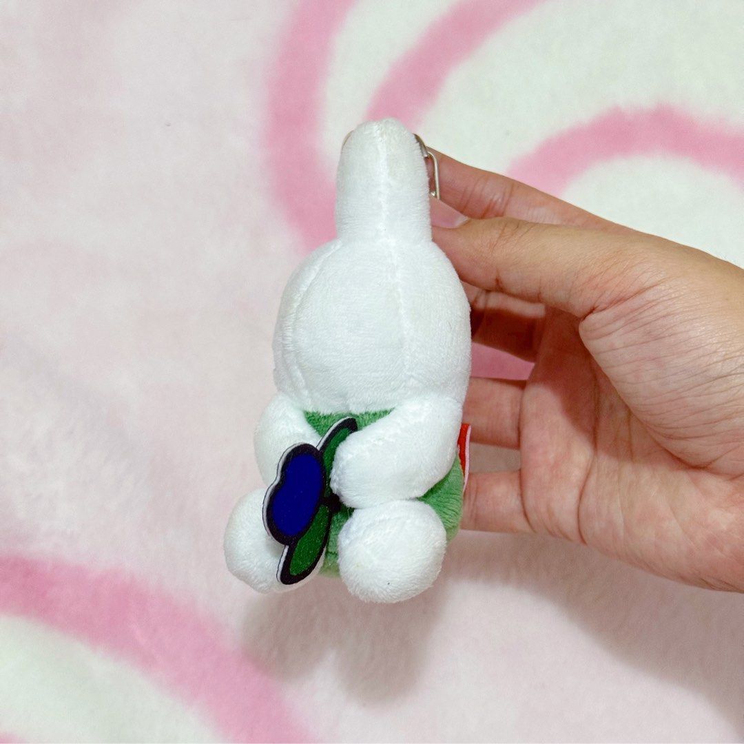 Miffy Green holding flower Keychain Plush (Category: Plushies & Soft Toys) located in Manila. Submitted by ashyyel_ (Listing ID 1466841102, Image 2). Description: .