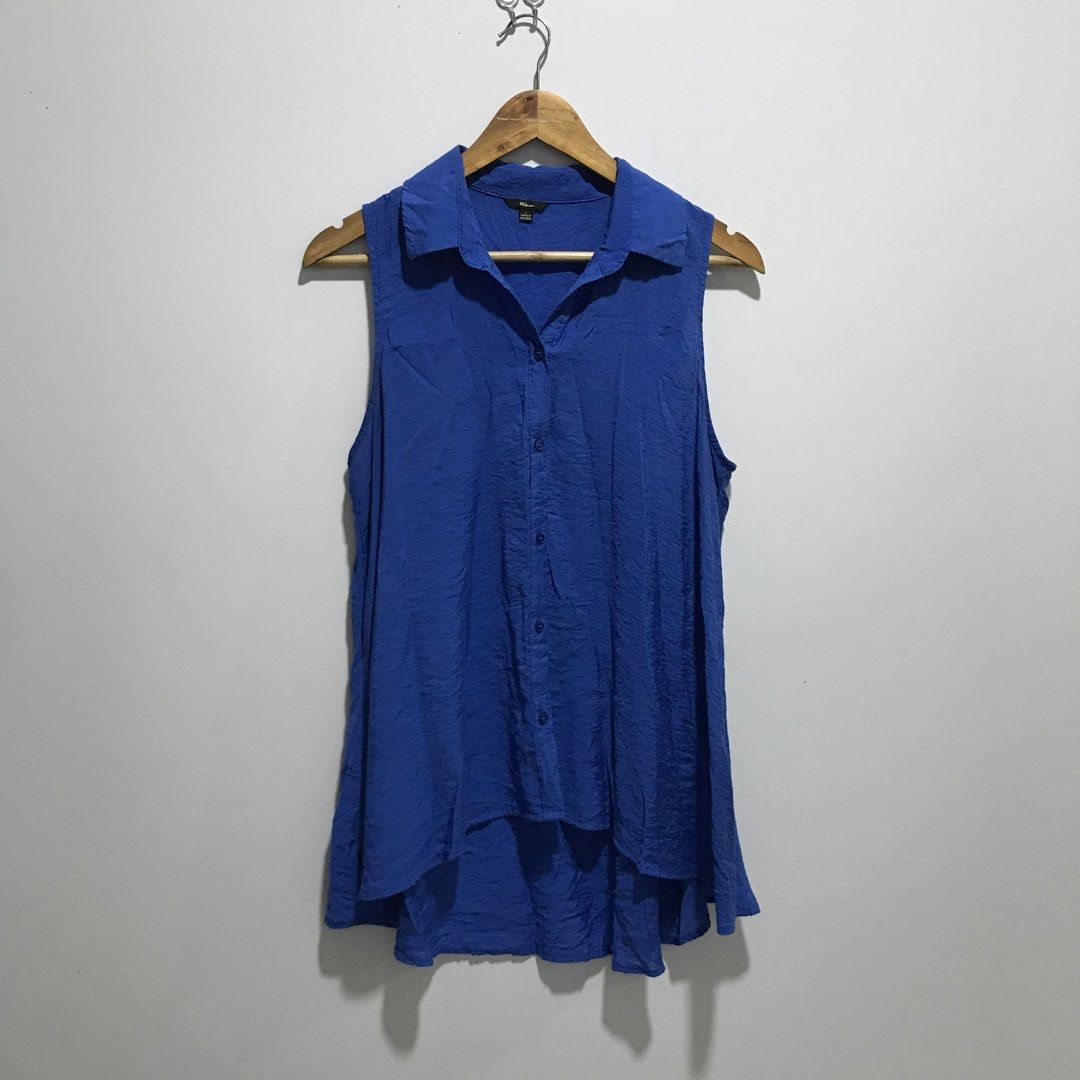 MILANO Blue Button Down Sleeveless | Blouse (Category: Blouses) located in Cavite. Submitted by tanya.valentin (Listing ID 1466890129, Image 2). Description: - 23x31.