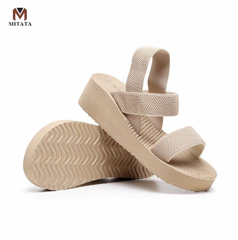 MITATA Lightweight Wedge Sandals (Category: Sandals) located in Guinobatan. Submitted by jadieee_young22 (Listing ID 1466916791, Image 1). Description: - Brand New in Packaging/ Never used - Lightweight and comfortable - Stretchable strap Size: 36 Color: Apricot/Beige Rfs: Bought 2 pairs—currently using one, selling this second pair completely brand new and with packaging Available for delivery, Sf shouldered by buyer.