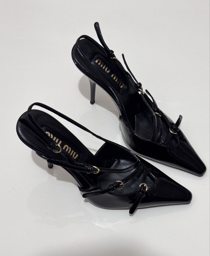 Miumiu (Category: Heels) located in Quezon City. Submitted by byuklph (Listing ID 1466958527, Image 3). Description: Auth💯size36/23cm Excellent condition Dark no inclusion black patent leather Super nice .