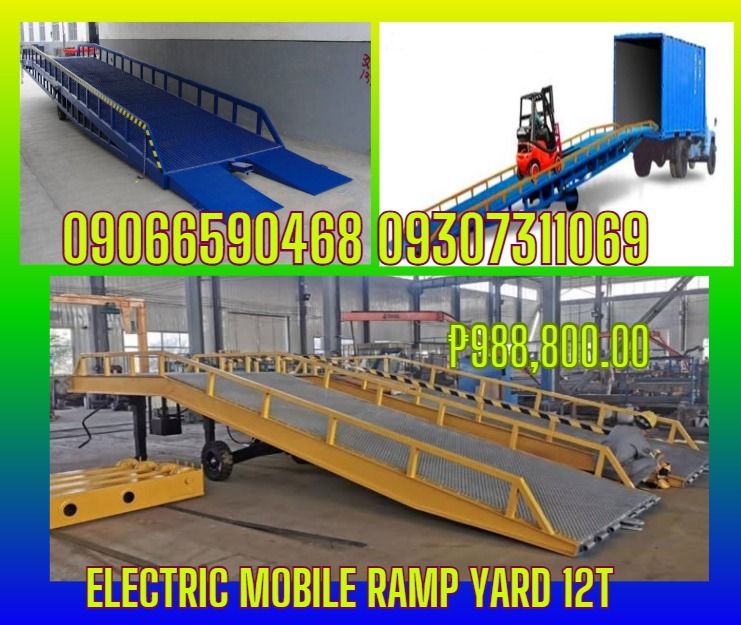 Model:DCQY-12 electric mobile ramp yard 12t (Category: Looking For) located in Caloocan City. Submitted by rochelleflores356-82603 (Listing ID 1466868396, Image 1). Description: Model:DCQY-12 -₱988,800.00 - Type: Mobile - Up and down control: manual - Load capacity: 12 ton - Height adjust range: 1100-1800mm - Dimension: 11150*2100*1100mm -Lifting type: electric pump motor - Self weight:3100kg Overall size 11150*2100*1100mm Platform capacity 12000