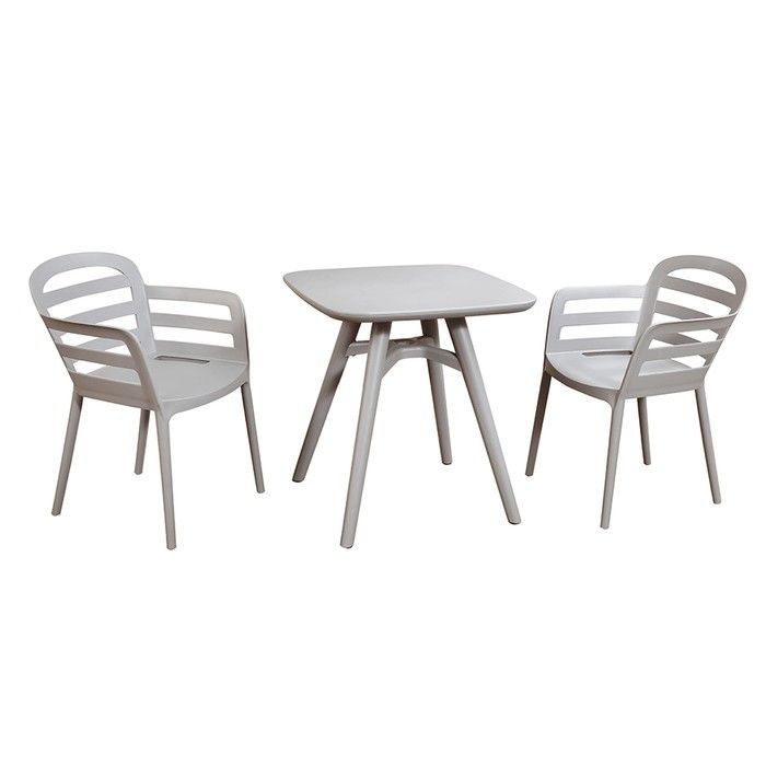 Modern Outdoor Dining Set – 2 Seater | Elegant Gray (Category: Tables & Sets) located in Makati City. Submitted by smith_1 (Listing ID 1466854190, Image 2). Description: **Modern Outdoor Dining Set – 2 Seater | Elegant Gray** Upgrade your balcony, patio, garden, or dining space with this stylish and modern **2-seater dining set**, featuring 1 square table and 2 comfortable armchairs. ✨ **Features:** - Modern, minimalist design in an elegant gray 