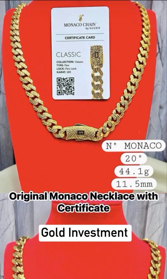 Monaco Necklace 18k gold (Category: Necklaces) located in Quezon City. Submitted by rarebagsfrmjapan (Listing ID 1466787831, Image 1). Description: ONHAND READY TO SHIP!! 📌nasasanla/ pawnable 📌100%legit 📌18ksaudigold/japangold 📌payment first 📌good investment/high appraisal(habang tumatagal mas lalo tumataas value just pm for sure buyer 📌guaranteed money back if proven fake ❌no bogus buyer❌ ❌no return no exchange❌ #goldsnevergetold PM IF INT