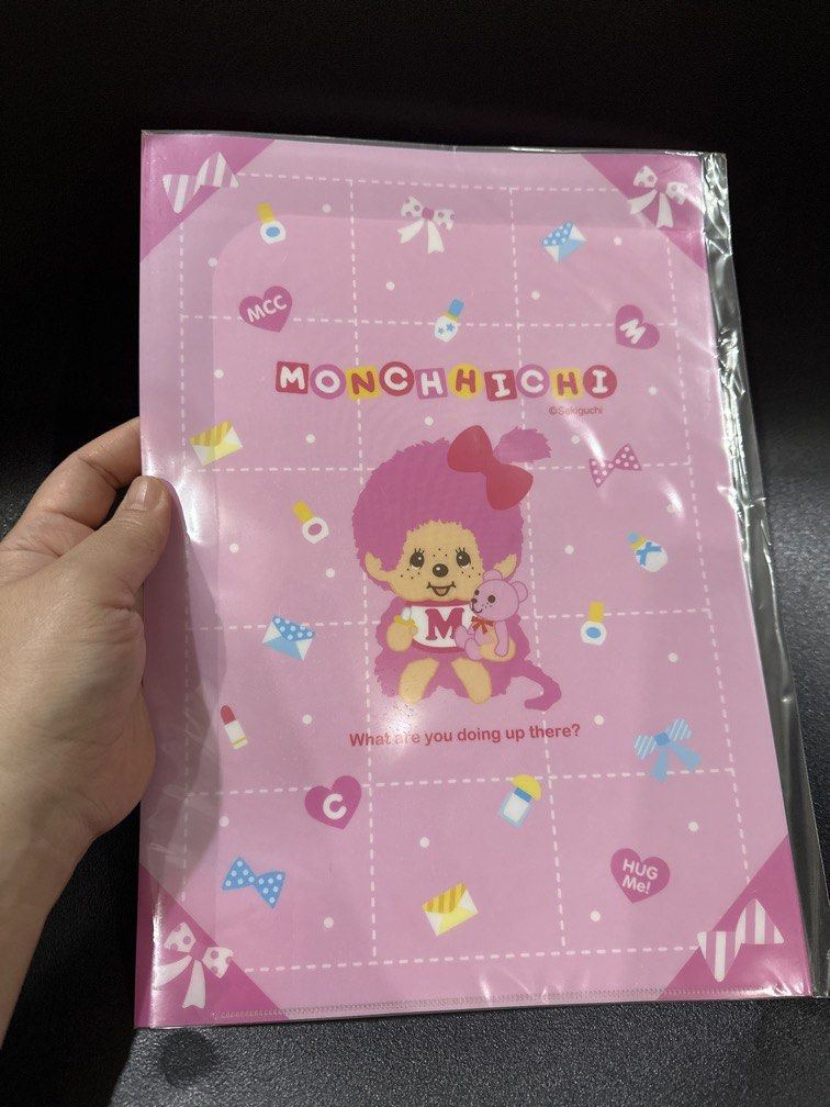 Monchhichi Pink A4-size clear file folder (Category: Stationery & School Supplies) located in Manila. Submitted by krystalchewey_ (Listing ID 1466834240, Image 1). Description: Bnew Actual Photo Posted 99php Sekiguchi .