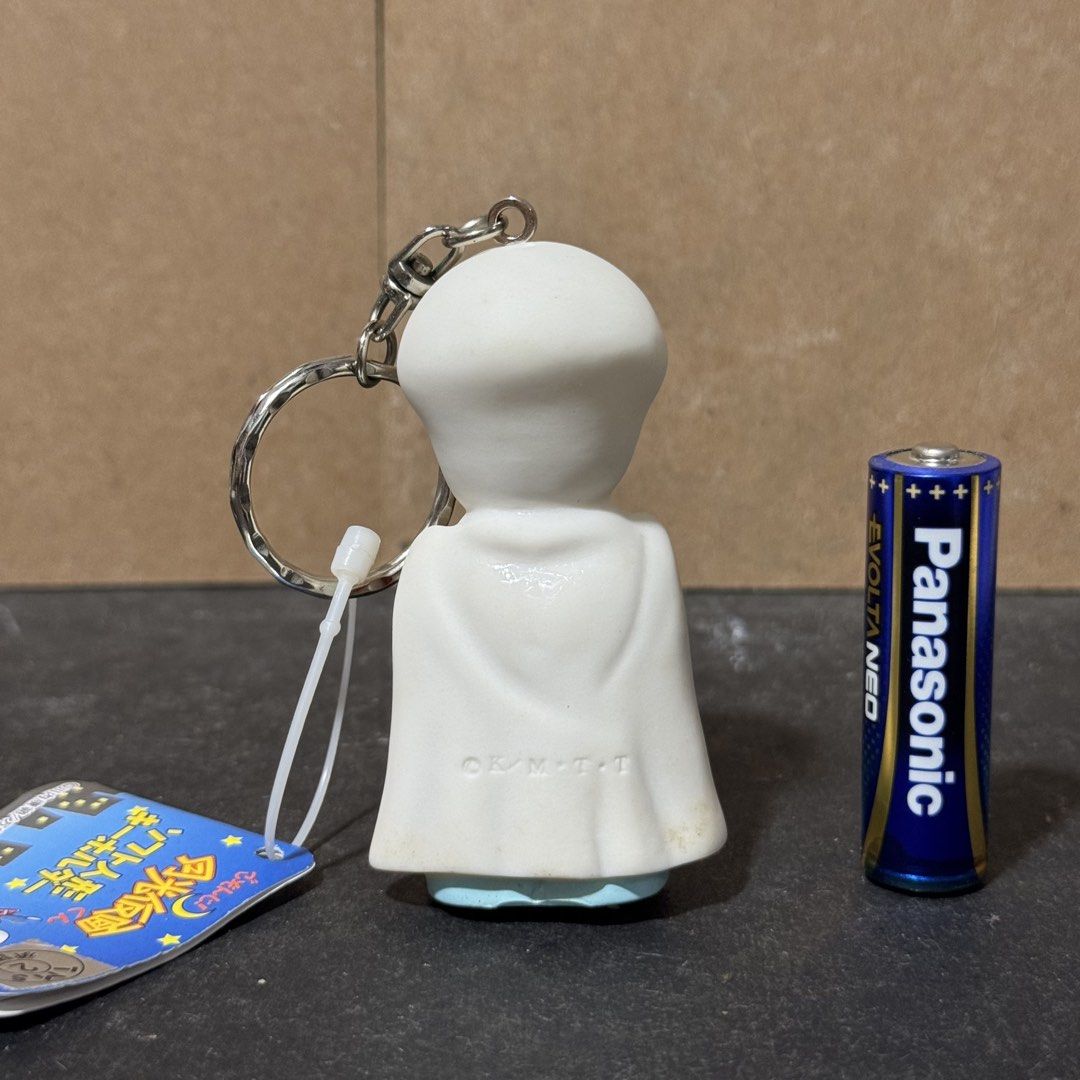 Moonlight Mask Soft Figure Keychain (Category: Character Goods) located in Cuyapo. Submitted by blacksheepshop (Listing ID 1466787498, Image 2). Description: - Item: Moonlight Mask soft figure keychain - Condition: Brand new with original tag and TMS approval sticker - Design: Classic white suit, red cape, blue boots, and yellow crescent moon symbols - Size: Roughly taller than an AA battery - Authenticity: Copyright text stamped on the back of t