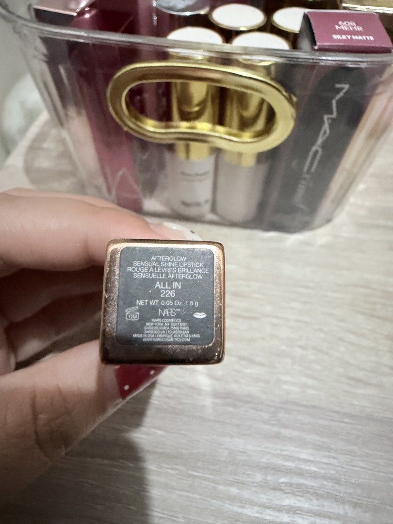 NARS Afterglow lip balm ALL IN (Category: Makeup) located in Manila. Submitted by mvx.xv (Listing ID 1466902398, Image 3). Description: Shade: all in Around: 80% left.