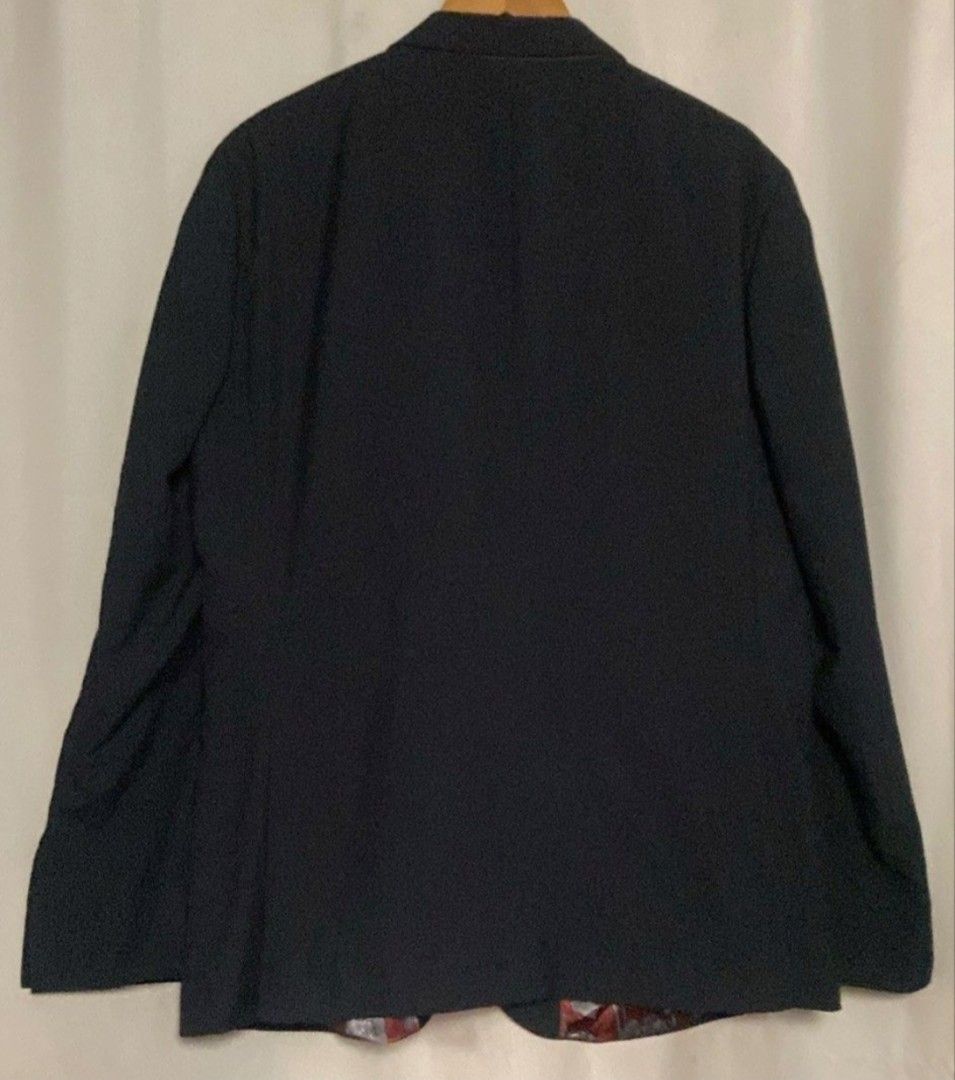 Next Tailoring Slim Fit Navy Blazer Size 46R (Category: Coats, Jackets and Outerwear) located in Quezon City. Submitted by czjr5 (Listing ID 1466943967, Image 3). Description: Shoulder width :19" Bust width: 23.5" body length : 30" sleeve length: 27" RFS: too big for me. Other details: Next Tailoring slim fit blazer in navy blue. Size 46R regular length, 180/116A. Two-button front closure, flap pockets, notch lapels. Inside lining features a stri