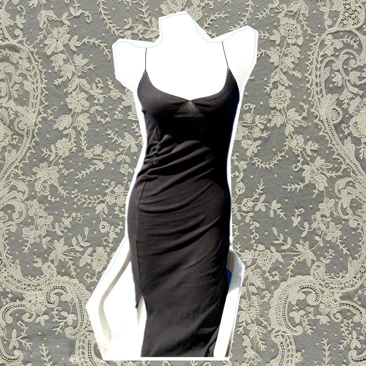Slip Black Dress With Leg Slit (October Coded) (Category: Dresses) located in Cavite. Submitted by girlofwonders_222 (Listing ID 1466815553, Image 1). Description: tags: wine dress, date, girlfriend, instagram, esoteric, aesthetic, lana del rey coded, abercrombie, brandy melville, axes femme, charlotte russe, hollister.