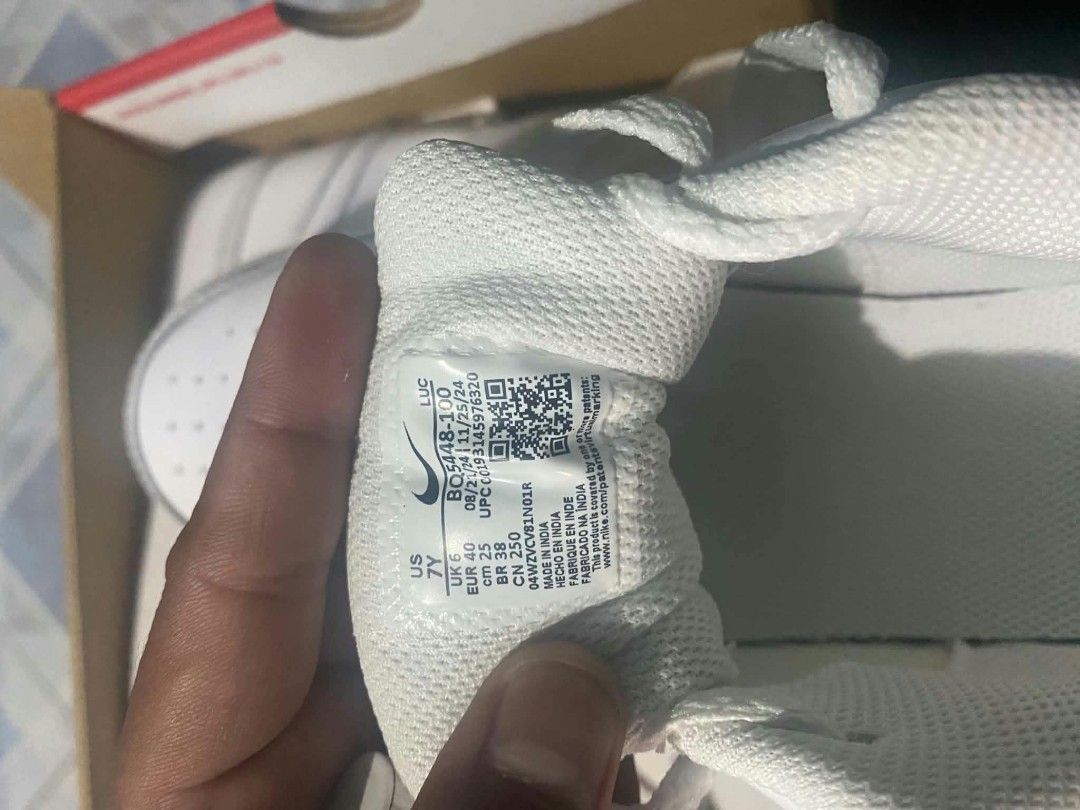 Nike Air Force 1 White Sneakers Size US 7 (Category: Activewear) located in Manila. Submitted by rhannieba (Listing ID 1466796919, Image 2). Description: - Brand: Nike - Style: Low-top, lace-up with perforated toe box - Condition: Brand new, never worn, d pristine inside and out (includes original box) - Size: US 7 / UK 6 / EUR 40 - Color: Classic clean white - Perfect for your daily rotation! 3500 dalawa.