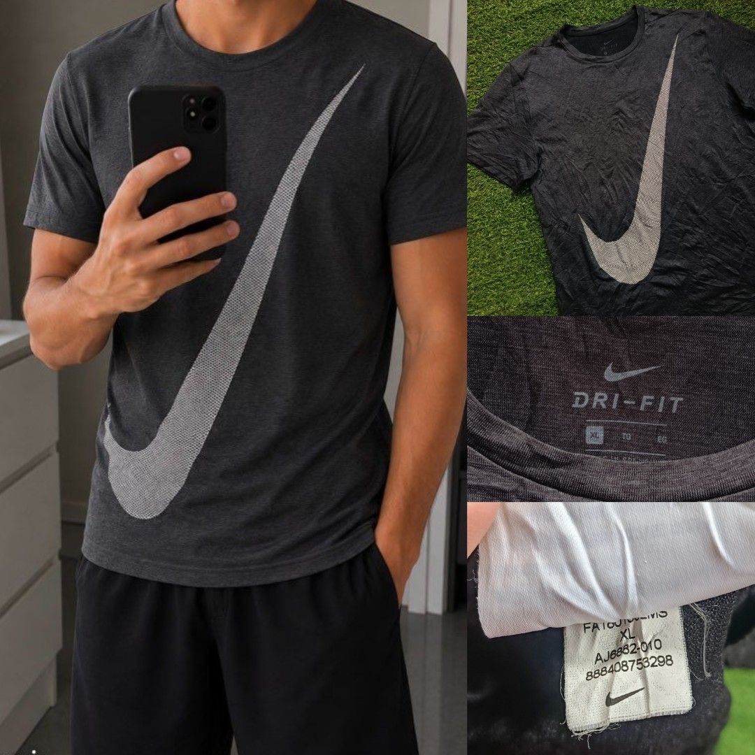 NIKE BIG SWOOSH Dri Fit Tee (Category: Activewear) located in Davao. Submitted by eve_vintage (Listing ID 1466925581, Image 1). Description: NIKE big Swoosh Dri fit Tee Size: Medium-large Fittings (XL on tag) Dimes 20.5x28 NO ISSUES EXCELLENT CONDITION 450+ SF.