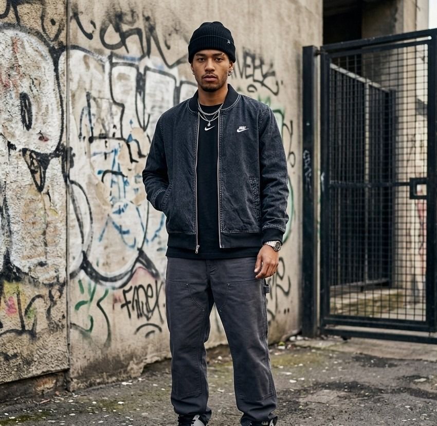 Nike Black Bomber Jacket (Category: Coats, Jackets and Outerwear) located in Quezon City. Submitted by relipnibor (Listing ID 1466814852, Image 2). Description: ▪️Nayk Sportsware ▪️Club + Logo ▪️XL on tag ▪️23 x 27 dimes ▪️excellent ▪️P1599 ONLY Disclaimer: We’re not connected with or endorsed by any of the brands mentioned. Our items are thrifted, pre-owned products originally made by these brands. All logos, images, and trademarks belong to the