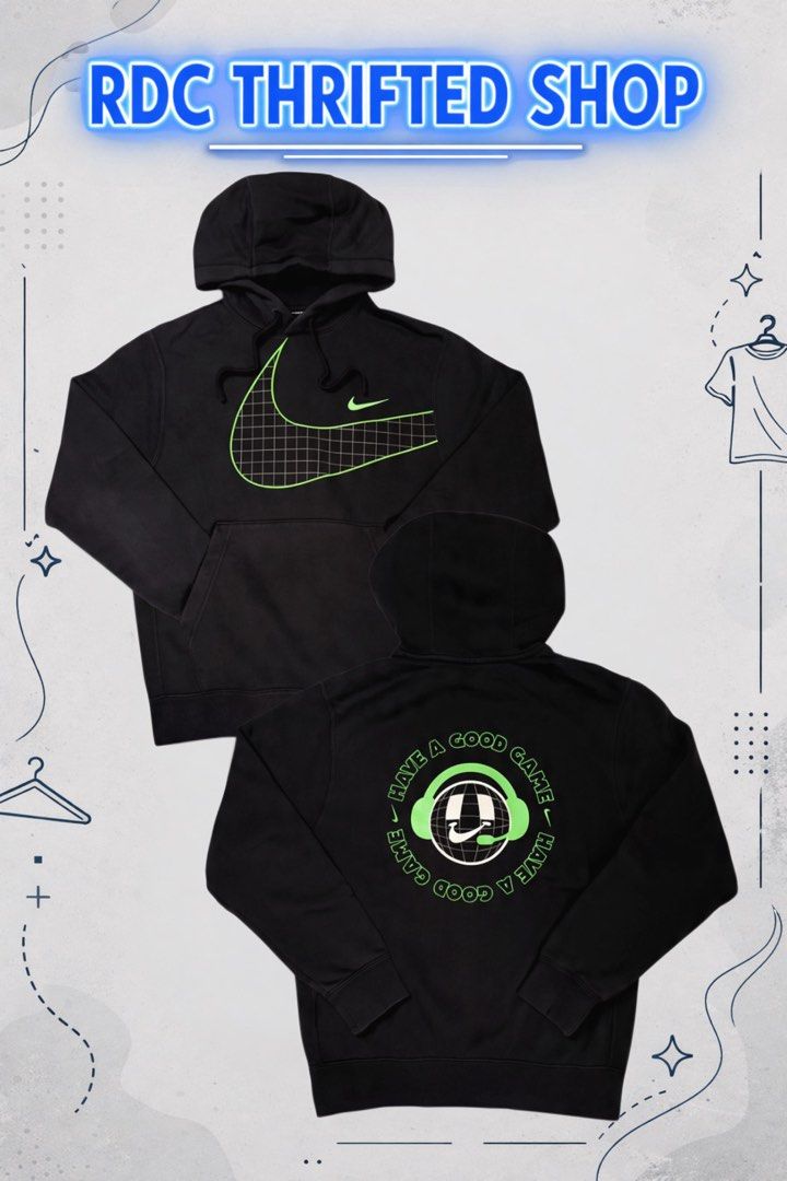 Nike Have A Good Game (Category: Coats, Jackets and Outerwear) located in Las Pinas. Submitted by rdcthriftedshop (Listing ID 1466804278, Image 1). Description: FREE SHIPPING FEE 📦 Nike Hoodie “Have A Good Game” Size Small on tag Width: 20 Length: Color rate: 9.5/10 Print: 10/10 Condition: Excellent Condition Cut neck tag but 100% Authentic No Issue.