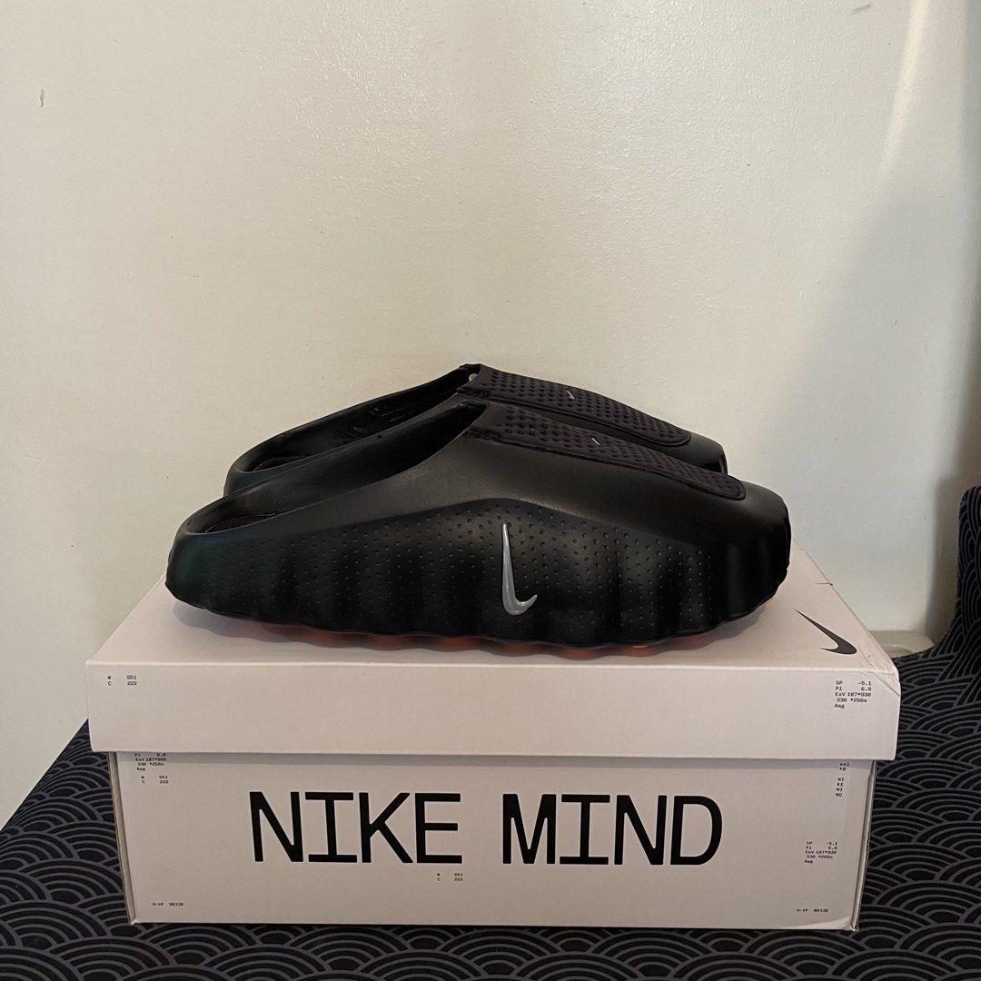 Nike Mind 001 (Category: Slippers & Slides) located in Manila. Submitted by bads0824 (Listing ID 1466861284, Image 1). Description: Nike Mind 001 Black Size 8.5 us mens/ 42 eu Used 2x With box Loc: Indang, Cavite Can ship.