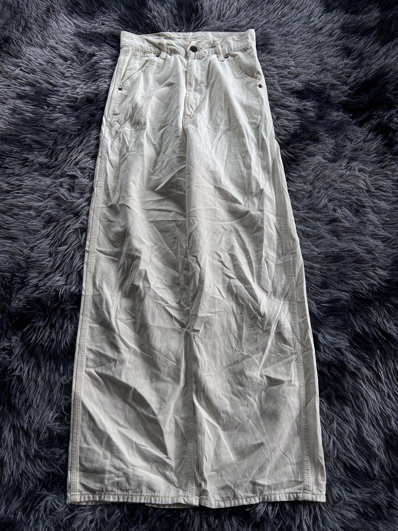 Niko and Wideleg Carpenter Pants (Category: Jeans) located in Baao. Submitted by prettysixtythrift_17 (Listing ID 1466876838, Image 1). Description: Niko and Wideleg Carpenter Pants ▪️Waistline: 24 to 27 ▪️Length: 38 ▪️Hem: 9 ▪️Hips: 14.5 ▪️Leg Thigh: 12 ▪️Rise: 14 ▪️Inseam: 25.