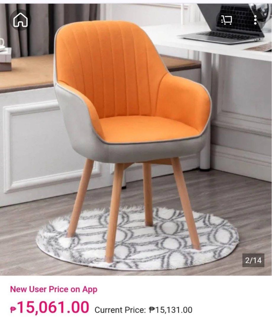 NORDIC CHAIR (Category: Chairs) located in Sablan. Submitted by gongonshelley12 (Listing ID 1466823281, Image 2). Description: FIRST TO PAY, FIX PRICE MODERN ERGONOMIC DESK & ACCENT CHAIR (ORANGE/GRAY) NORDIC CHAIR, GANDA NITO SA ACTUAL 🛋️ Ergonomic Design: Sunod sa shape ng likod para iwas ngalay at fatigue kahit maghapong naka-upo. 🎨 Nordic / Minimalist Style ❤️ Eye-catching: ang ganda sa actual 🪵 Solid Wood Legs at may anti-slip foot pads p
