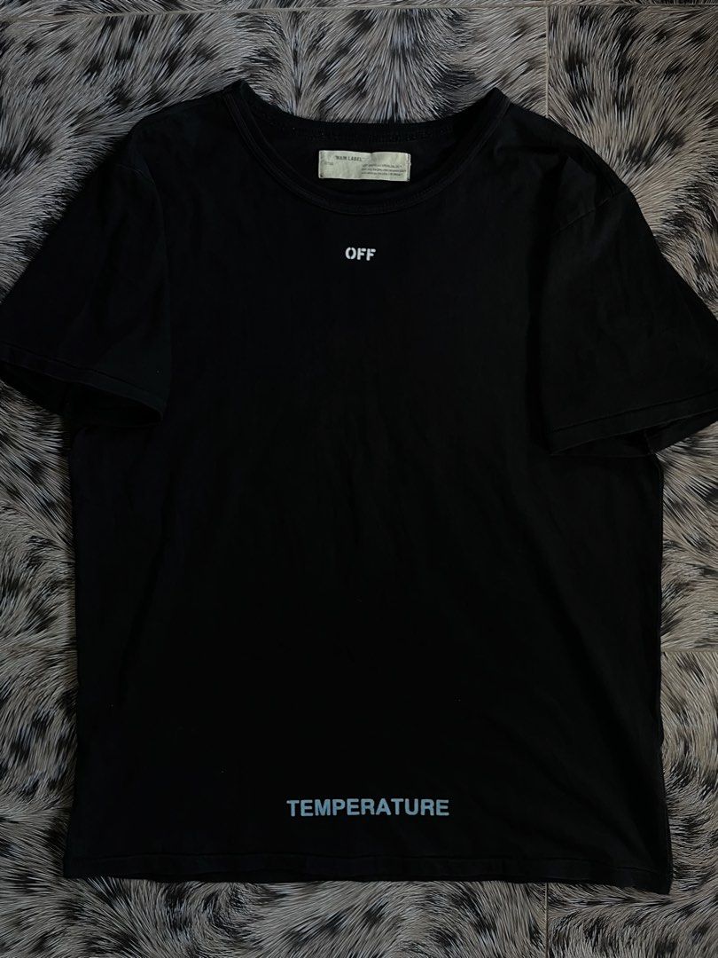 Off-White Temperature Diagonal (Category: Tshirts & Polo Shirts ) located in Manila. Submitted by streetnattylituptown (Listing ID 1466794055, Image 2). Description: Off-White Temperature Diagonal -Single Stitching -Good Condition Dimes: Large on Tag Length: 29 Width: 23 UNLI VC UNLI VOUCH CABUYAO LAGUNA DM IF INTERESTED.