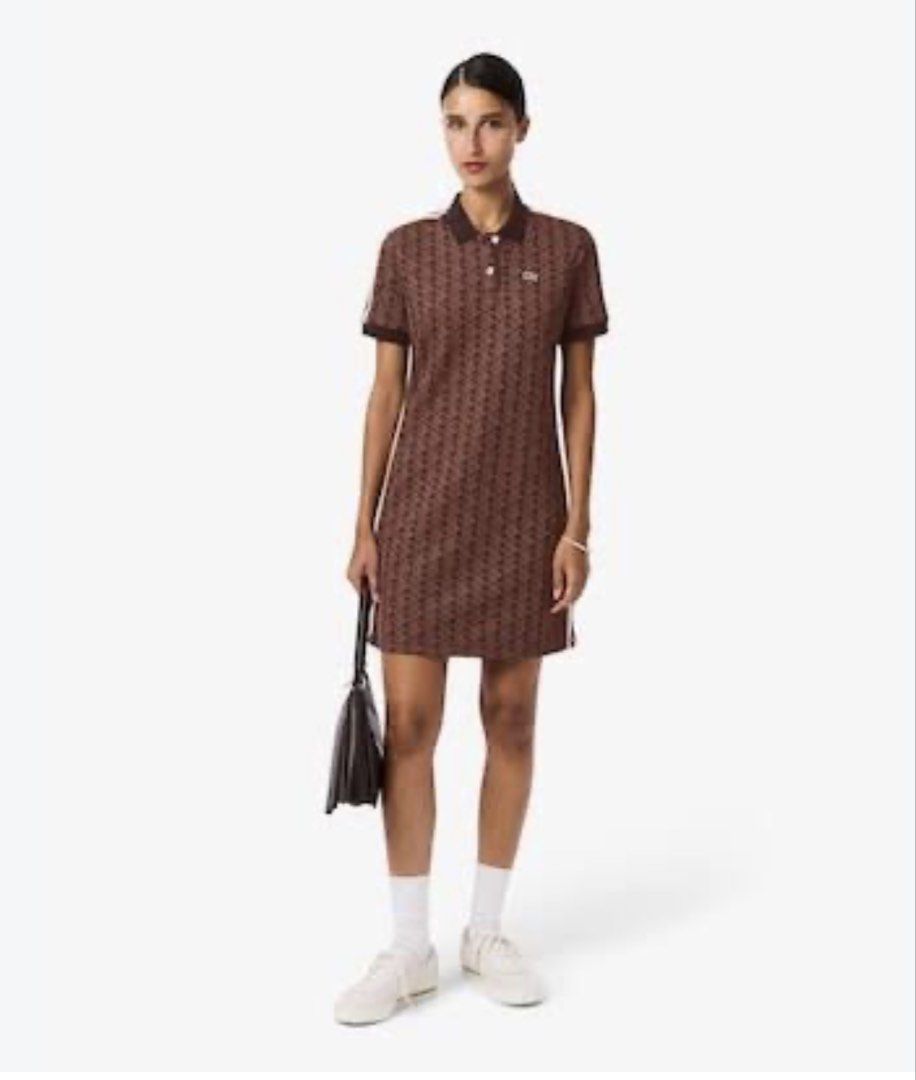 Original Lacoste (Category: Dresses) located in Manila. Submitted by anneprlvdbgs (Listing ID 1466852090, Image 2). Description: Guaranteed original Lacoste🐊 FOR SALE✔️Lacoste Slim Fit Monogram Jacquard Polo Dress in the purple/brown colorway. bodycon if Large size ka sis perfect sayo tu😍 💯 AUTHENTIC comes with paper bag PRE-LOVED | used only once like new condition | comes with paper bag | size 42 (XL) ₱ 5,080 only (LP) Lalamove ready 📦🛵 📍