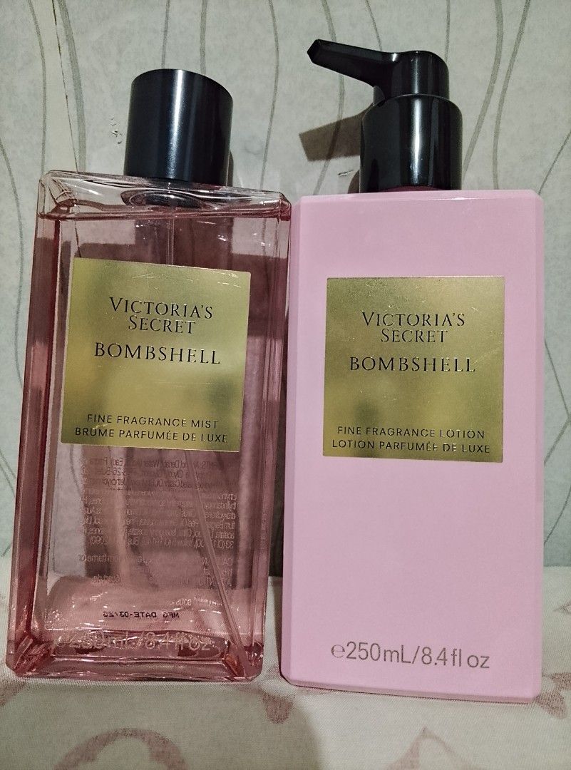 Original Victoria Secret Bombshell perfume and lotion. (Category: Fragrance & Deodorants) located in Paranaque City. Submitted by shopandfab15 (Listing ID 1466919190, Image 1). Description: Original Victoria Secret Bombshell fine fragrance mist perfume deluxe and fine fragrance lotion (set).