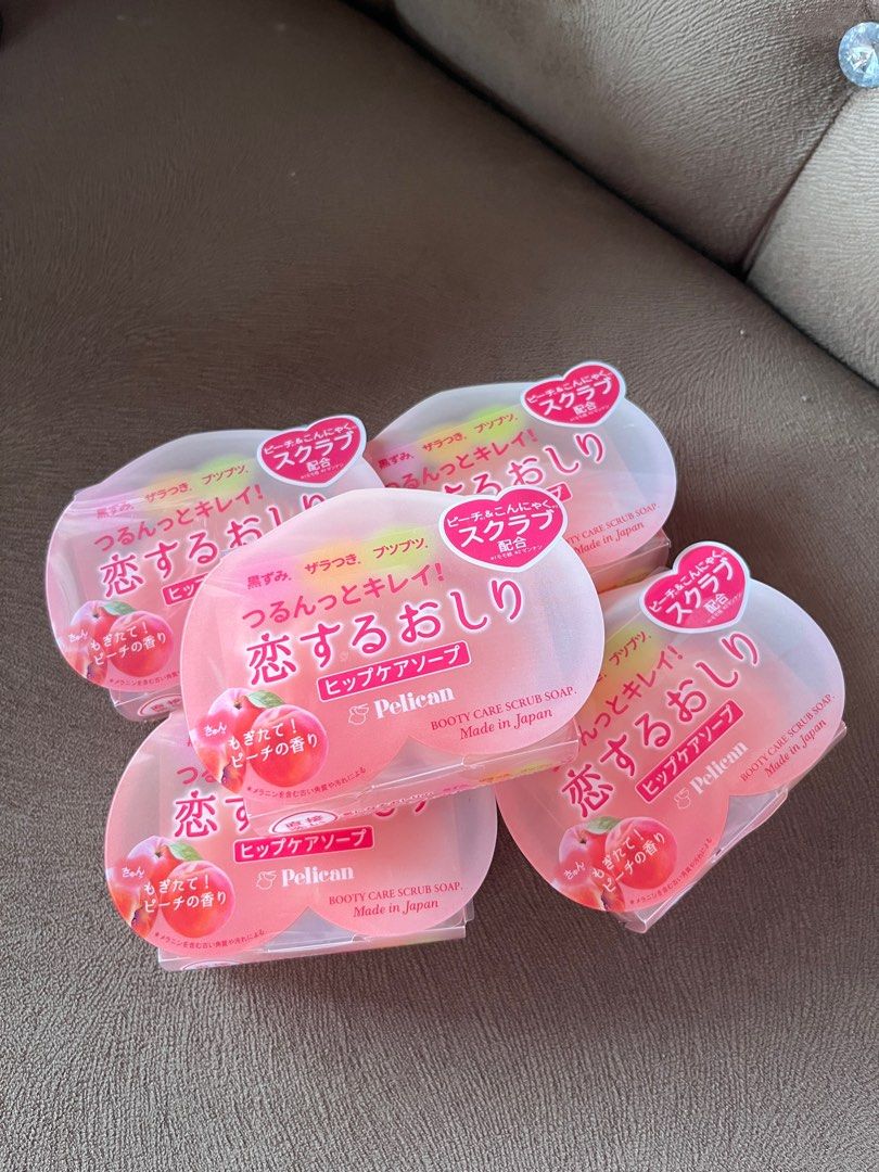 Pelican For Back Booty Care Scrub Soap Peach (Category: Bath) located in Manila. Submitted by faustinoke49769 (Listing ID 1466814162, Image 1). Description: - Authentic Japanese formulation booty scrub soap - Delightful peach scent for a refreshing shower - Helps smooth, exfoliate, and care for rough skin - Pack of 5 brand new bars in plastic packaging - Selling extra stock, grab them while available!.