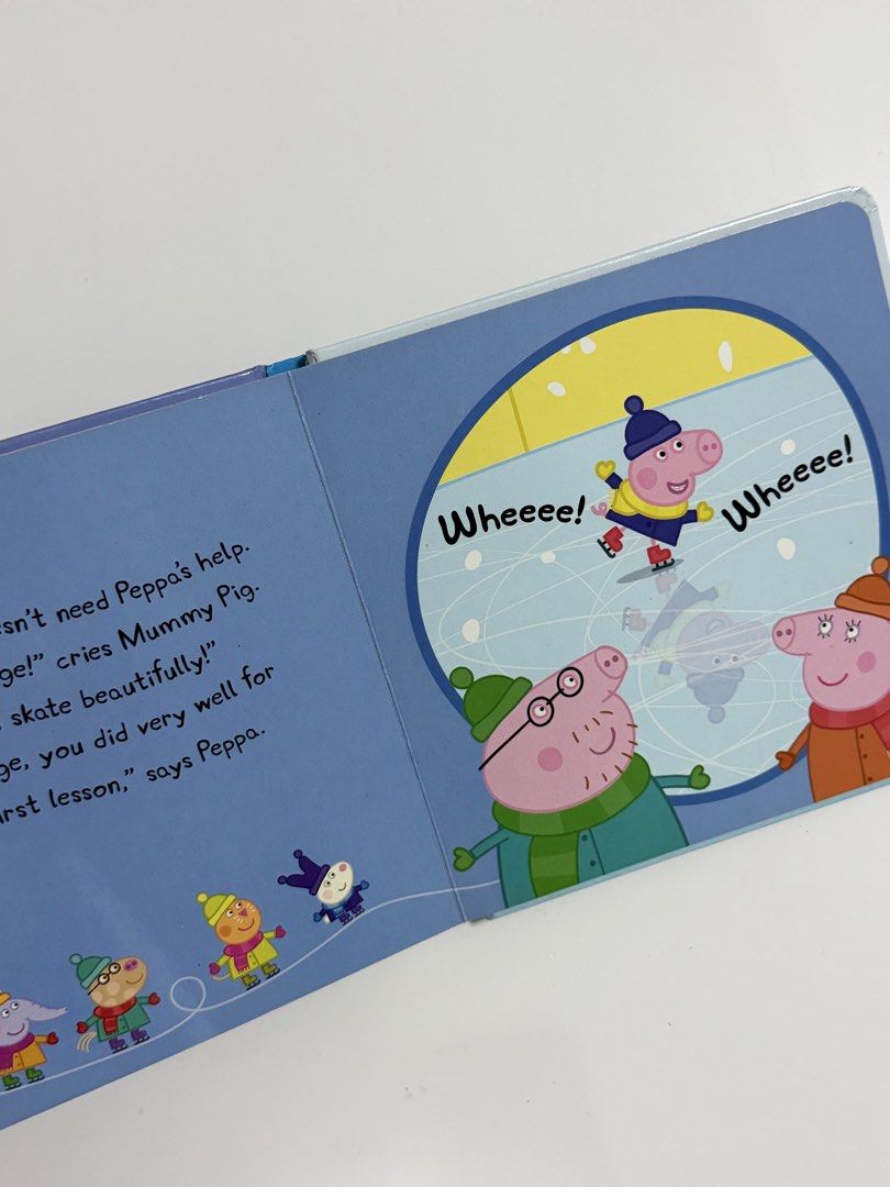 Peppa Pig Peppa Goes Ice Skating Board Book (Category: Children's Books) located in Quezon City. Submitted by treasures.delight (Listing ID 1466788788, Image 2). Description: peppa goes ice skating preloved • vguc • medium padded bb price: ₱145 *Peppa and George hit the ice rink for the first time. Peppa finds it a bit tricky at first but learns to love it. shipping via sco or lalamove • location QC comment “m/mine” Disclaimer: This is a preloved