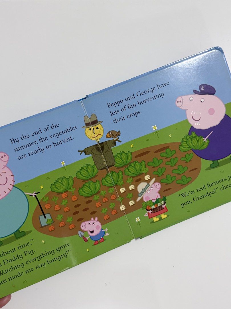 Peppa Pig Peppa's Vegetable Garden Board Book (Category: Children's Books) located in Quezon City. Submitted by treasures.delight (Listing ID 1466788644, Image 3). Description: peppa’s vegetable garden preloved • vguc • medium padded bb price: ₱180 *Grandpa Pig teaches Peppa and George all about growing plants, choosing seeds, and tending to fresh garden vegetables. shipping via sco or lalamove • location QC comment “m/mine” Disclaimer: This is a