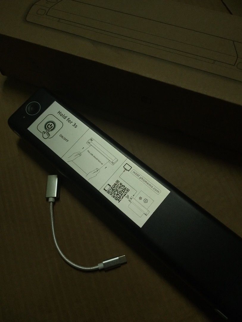 Phomemo Thermal Portable Printer (Category: Printers, Scanners & Copiers) located in Manila. Submitted by daily.darlingph (Listing ID 1466903568, Image 3). Description: Good as new and used only once! Perfect for printing documents, labels, and other essentials without ink. Complete with box and accessories. ₱3,500 negotiable. Message me if interested!.