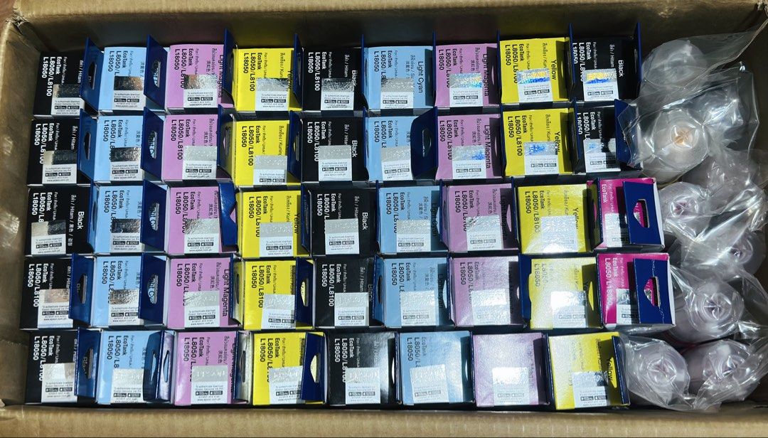 Photobooth supplies (Category: Printers, Scanners & Copiers) located in Malabon City. Submitted by reyyyyyyyyyyyyyyy (Listing ID 1466930876, Image 1). Description: Photobooth supplies Original Epson 057 ink With box - P700 each Available colors: -Black -Yellow -Light Cyan -Light Magenta Without box - P650 Available color: -Cyan ———————————— RC Satin Photo Paper 260 gsm 20 sheets per pack Cuyi - P35 each Neoprint - P30 each ———————————— 4r Magneti