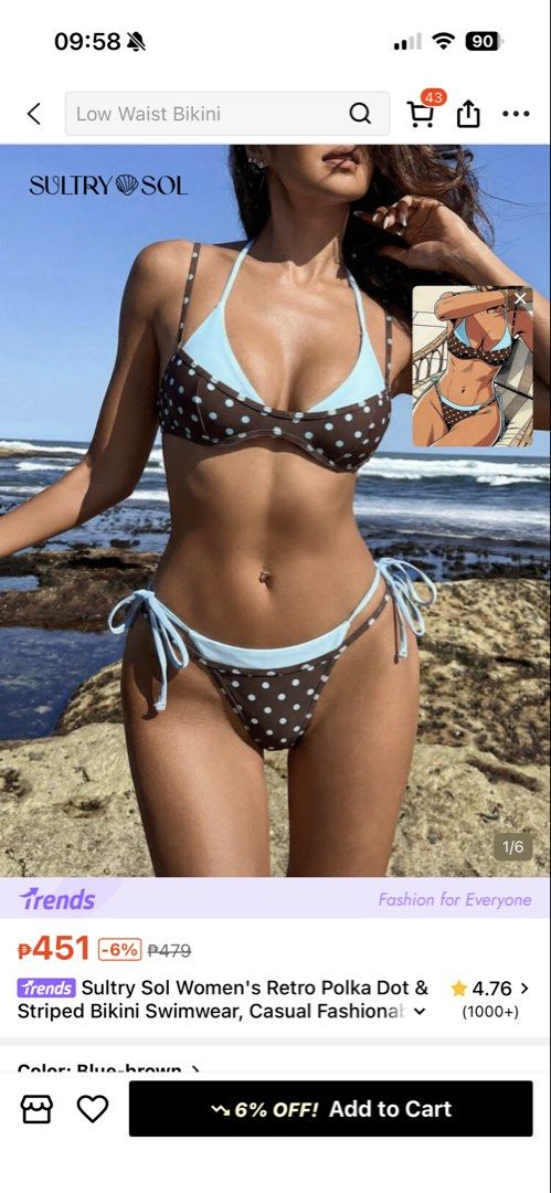 Polka Dots Bikini (Category: Bikinis & Swimsuits) located in Quezon City. Submitted by danayuhhh_ (Listing ID 1466784461, Image 1). Description: - Brand: Shein - Style: Polka Dots Bikini / Two-piece swimsuit - Color: Brown with white polka dots and contrast trim (PADDED) - Size: Size M (bust: 32, waist: 30, hips: 36-37) - Condition: Layered condition 4 (well-maintained and ready to wear) - Ideal for: Beach outings, pool parties, and summer vacati